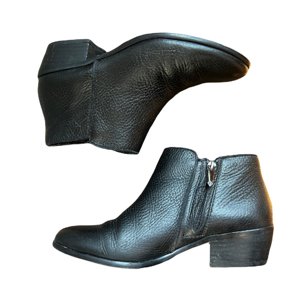 Sam Edelman Black Pebbled Leather Petty Boots 7.5